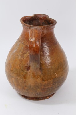 Lot 168 - Good 17th century pottery glazed jug
