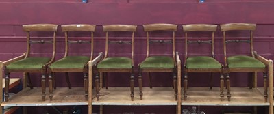 Lot 948 - Six mahogany William IV bar back chairs