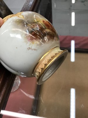Lot 873 - Royal Worcester porcelain pot pouri vase and cover painted by Stinton
