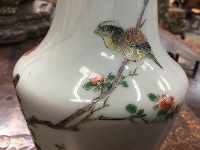 Lot 4 - Chinese famille verte porcelain baluster vase