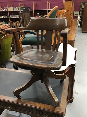 Lot 930 - 1920s oak swivel desk chair