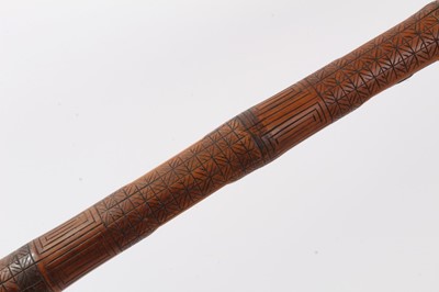 Lot 262 - Japanese carved bamboo cane