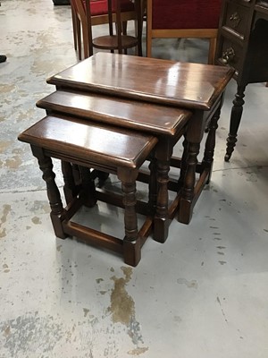 Lot 932 - Oak nest of coffee tables