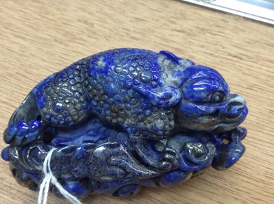Lot 227 - Chinese lapis lazuli carving of a dragon
