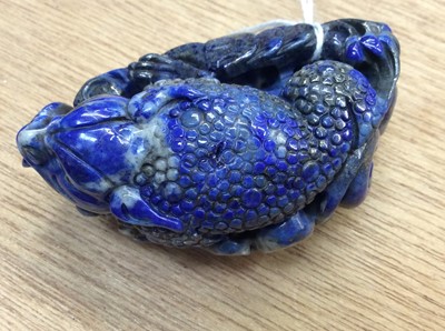 Lot 307 - Chinese lapis lazuli carving of a dragon