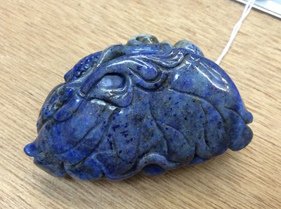 Lot 307 - Chinese lapis lazuli carving of a dragon