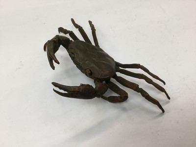 Lot 301 - Japanese bronze sculpture of a crab