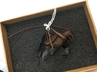 Lot 305 - Japanese bronze sculpture of a cricket