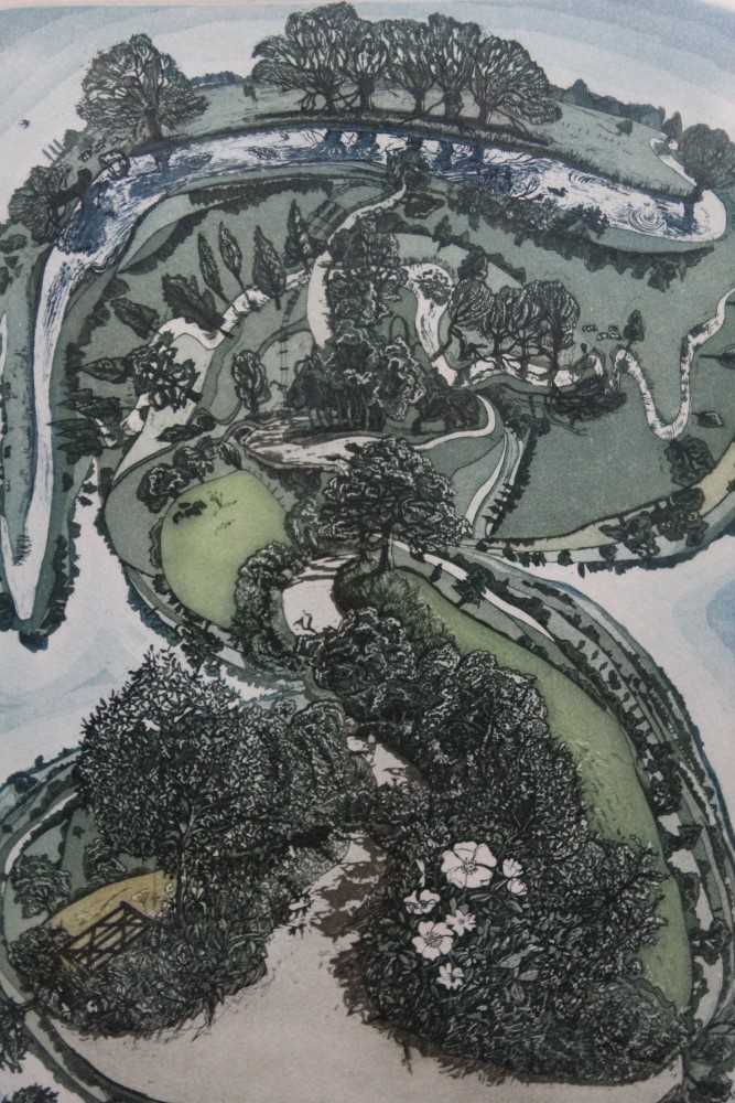 Lot 1032 - Glyn Thomas (b.1946) etching and aquatint - Footpath to the River Stour