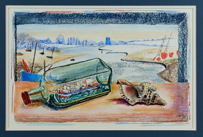 Lot 1030 - *Joan Warburton (1920-1996) pastels, winter at Wivenhoe