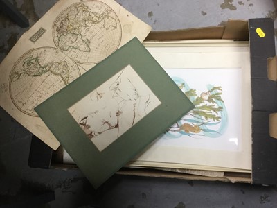 Lot 347 - One box of assorted pictures and prints