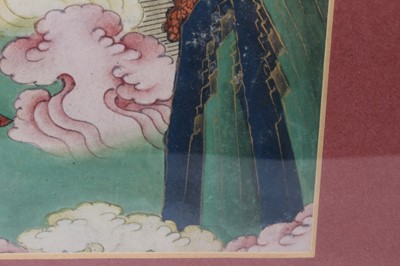 Lot 690 - Pair of 18th / 19th century. Chinese gouache works on paper depicting deities in gardens