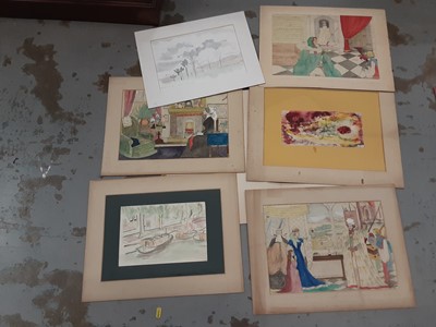 Lot 51 - Group of unframed works on paper
