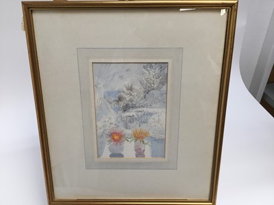 Lot 148 - Dennis Hawkins watercolour with letter verso