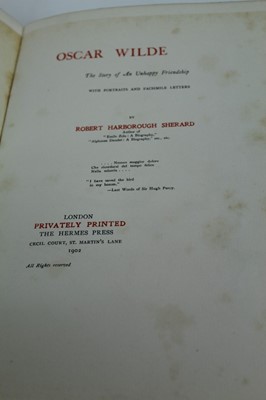 Lot 1065 - R H Sherard - Oscar Wilde, the story of an unhappy friendship, 1902, privately printed with inscription from author