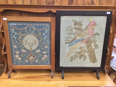 Lot 940 - Four 1930s embroidered fire screens in frames