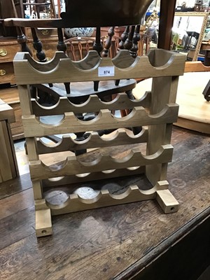 Lot 874 - Light oak wine rack