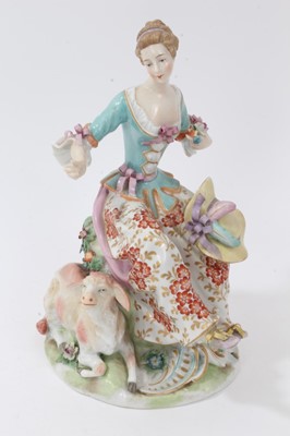 Lot 202 - Continental porcelain figure of a shepherdess