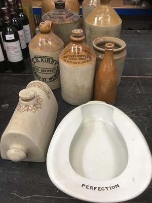 Lot 166 - Collection of stoneware flagons and jars