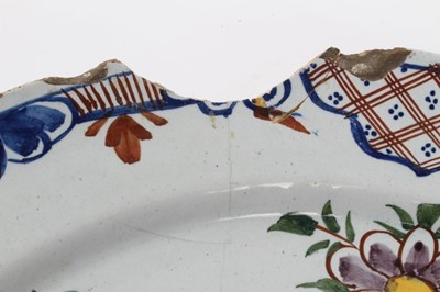 Lot 1201 - 18th century Dutch Delft polychrome charger