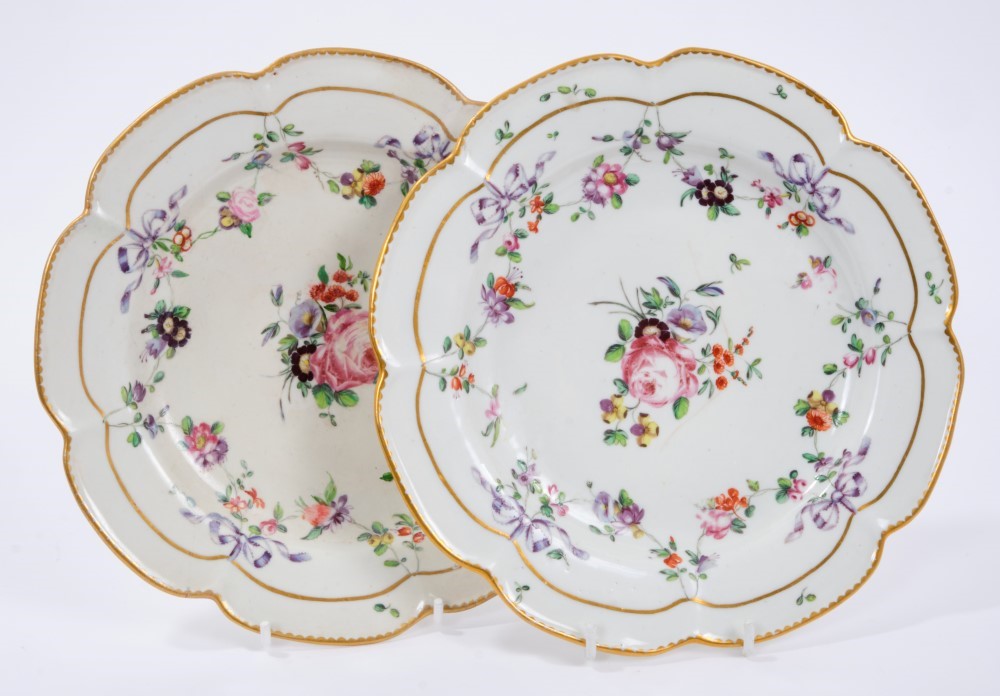 Lot 74 Pair Bristol porcelain plates