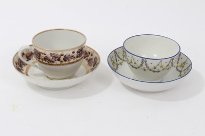 Lot 97 - New Hall teacup and saucer ex: Roderick Jellicoe Exhibition and a New Hall type tea bowl and saucer