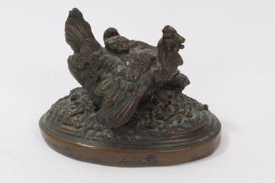 Lot 703 - Good quality French bronze model of a hen signed 'A Paris'