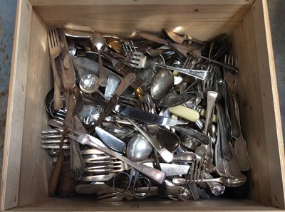 Lot 218 - Box of silver plated flatware