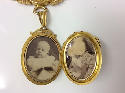 Lot 474 - 19th century gold locket and necklace, formerly the property of the late Mildred Shay