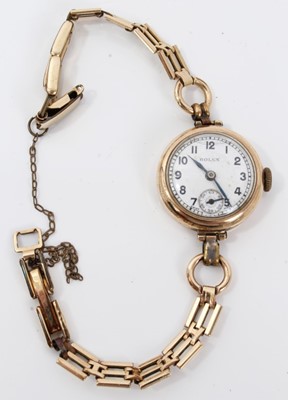 Lot 572 - 1930s ladies Rolex gold wristwatch