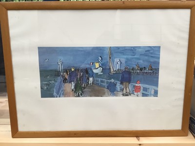 Lot 397 - Raoul Dufy coloured print, Battle of Trafalgar engraving and other pictures