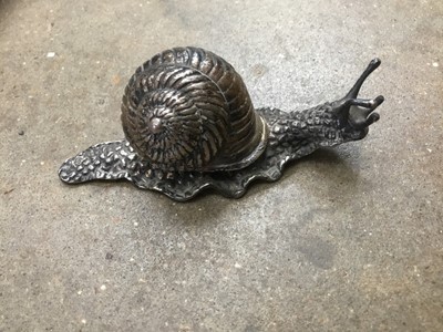 Lot 176 - Continental low grade silver model of a snail