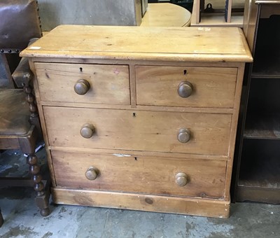 Lot 992 - Victorian pine chest of drawers and a pine drop flap kitchen table