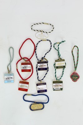 Lot 886 - Collection of ten enamel racing badges to include: Newmarket 1991, 1992 (2), 1993 (2), 1994 (2), Newmarket 2003 Annual Member, Royal Windsor 1999 and Ascot Members Stand Guest 2003 (10 in total)