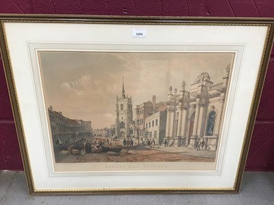 Lot 1009 - Victorian hand coloured lithograph by James Bacon, Sudbury Academy - Market Hill