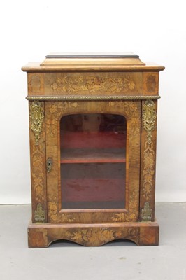 Lot 1248 - Good quality walnut and marquetry pier cabinet with kingwood banding and ormolu mounts