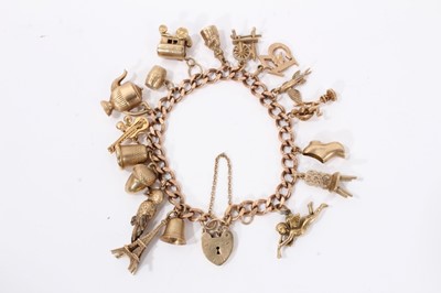 Lot 18 - 9ct gold charm bracelet