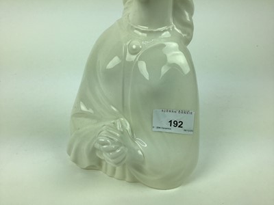 Lot 192 - Arnold Machin for Wedgwood, rare pottery figure 'Penelope' with original receipt