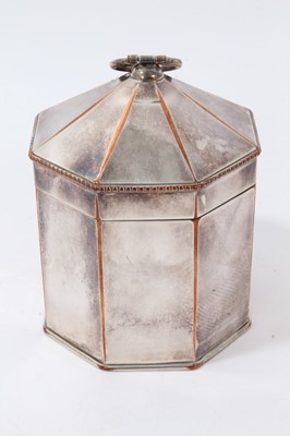 Lot 667 - 19th century Sheffield plate octagonal tea caddy