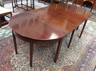 Lot 1367 - George III mahogany D-end dining table