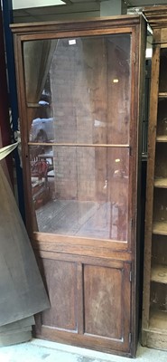 Lot 1051 - Antique mahogany shop's narrow display cabinet