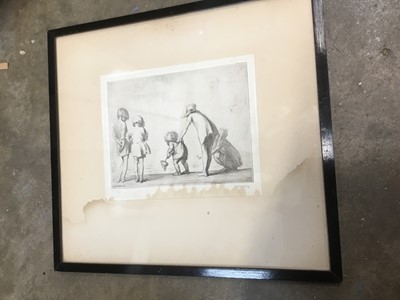Lot 264 - James Henry Dowd (1883-1956) etching, children rockpooling, signed, glazed frame