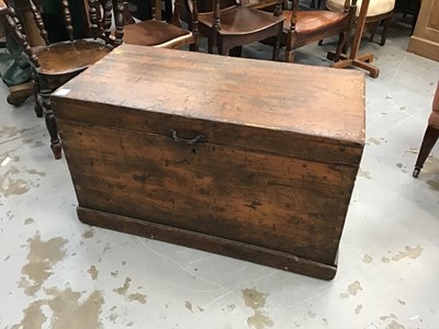 Lot 1029 - Victorian stained pine trunk/blanket box