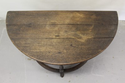 Lot 1206 - Rare 17th / 18th century oak demi-lune drop leaf side table