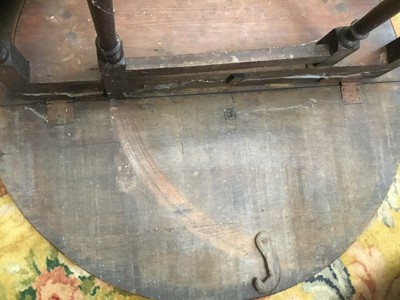Lot 1206 - Rare 17th / 18th century oak demi-lune drop leaf side table