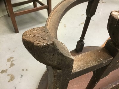 Lot 1206 - Rare 17th / 18th century oak demi-lune drop leaf side table