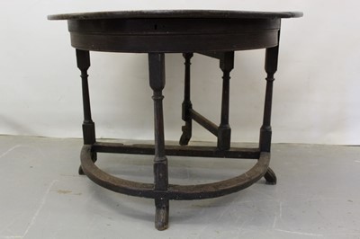 Lot 1206 - Rare 17th / 18th century oak demi-lune drop leaf side table
