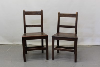 Lot 1213 - Two 19th century yew and fruitwood dining chairs