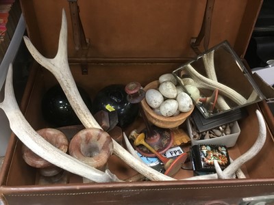 Lot 250 - Sundry itens includibg witch balls, antlers, bodkins other items