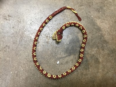 Lot 268 - Antique beadwork snake